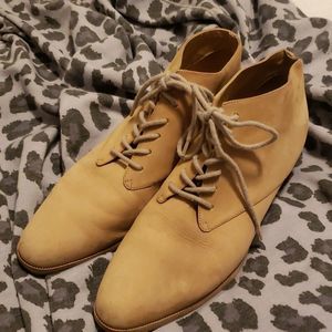 Ankle leather Camilla boots tan suede leather 1.5 heels